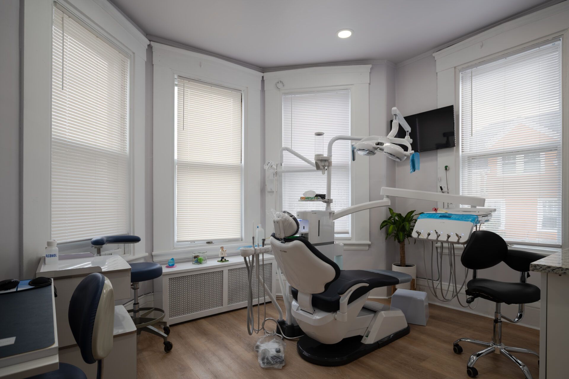 A bright treatment room at Excellence Dental Care in Needham